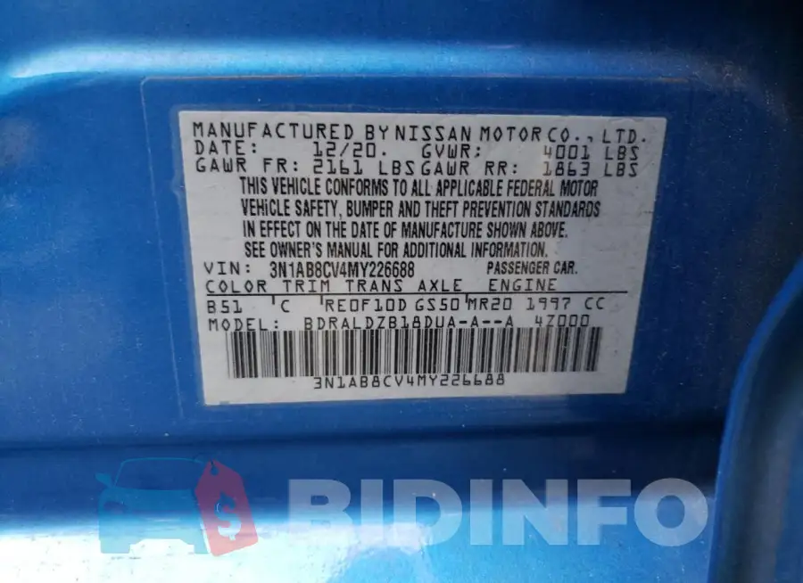 3N1AB8CV4MY226688 Photo# 12