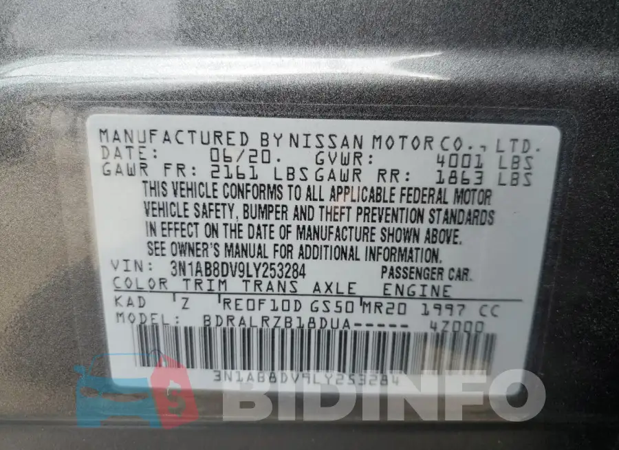 3N1AB8DV9LY253284 Photo# 12