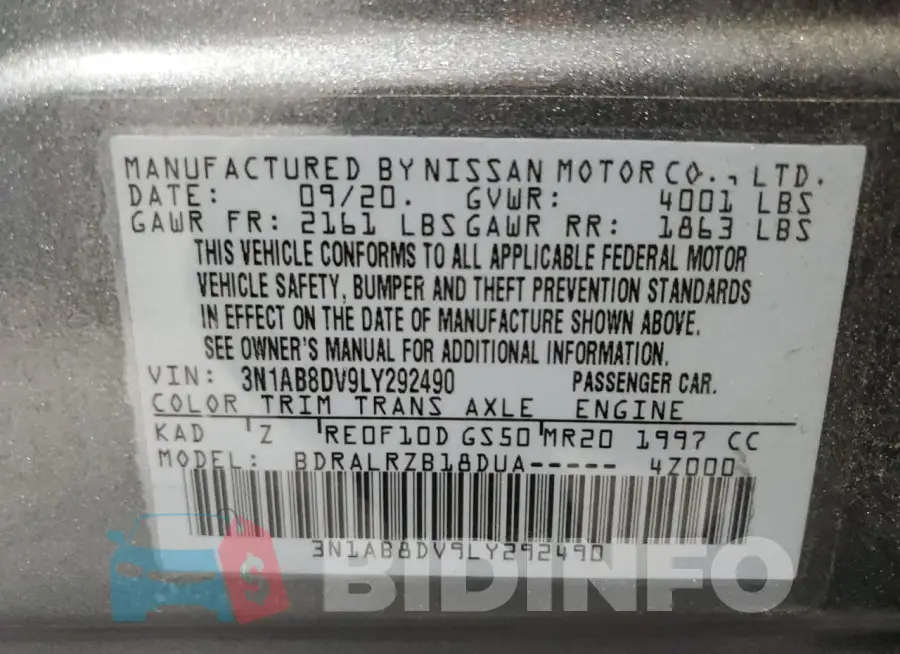 3N1AB8DV9LY292490 Photo# 12