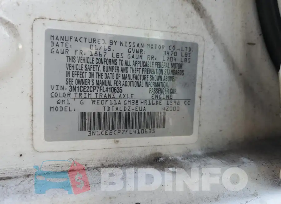 3N1CE2CP7FL410635 Photo# 12