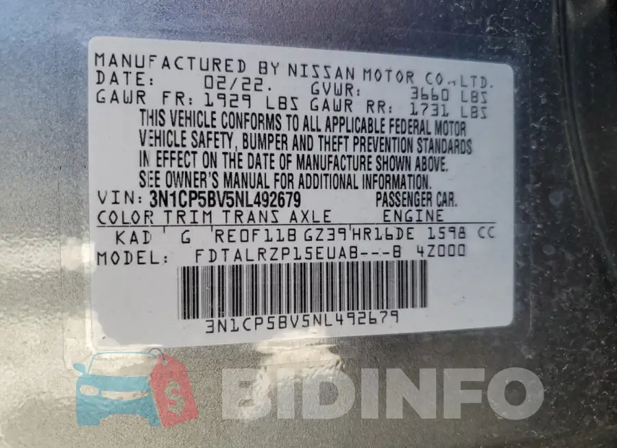 3N1CP5BV5NL492679 Photo# 12