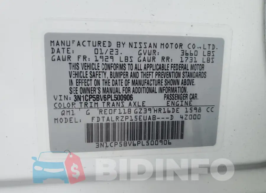 3N1CP5BV6PL500906 Photo# 12