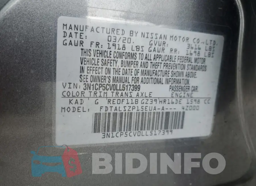 3N1CP5CV0LL517399 Photo# 12