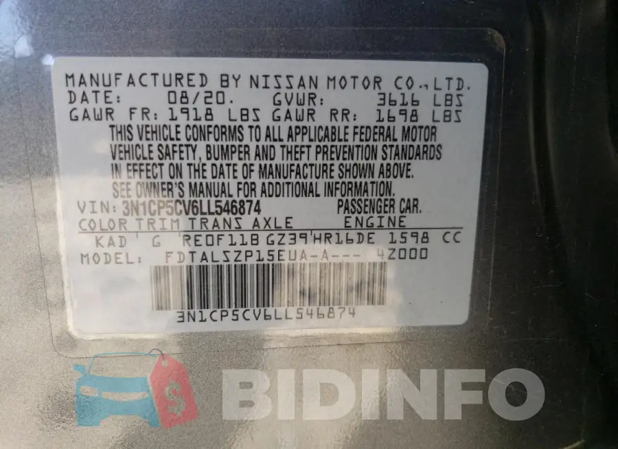 3N1CP5CV6LL546874 Photo# 13