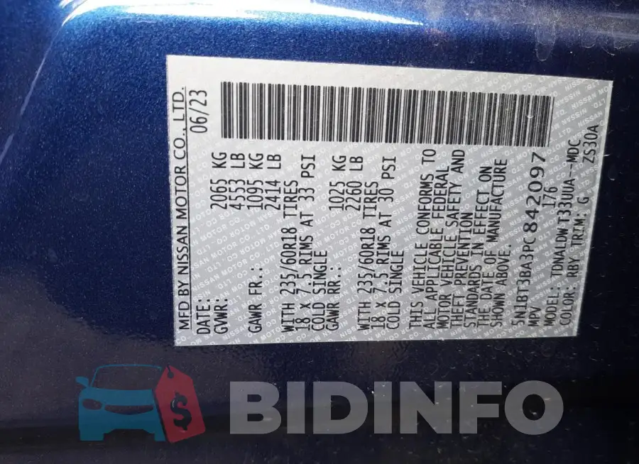 5N1BT3BA3PC842097 Photo# 12