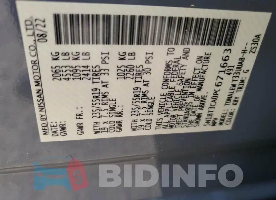 5N1BT3CA0PC671663 Photo# 14