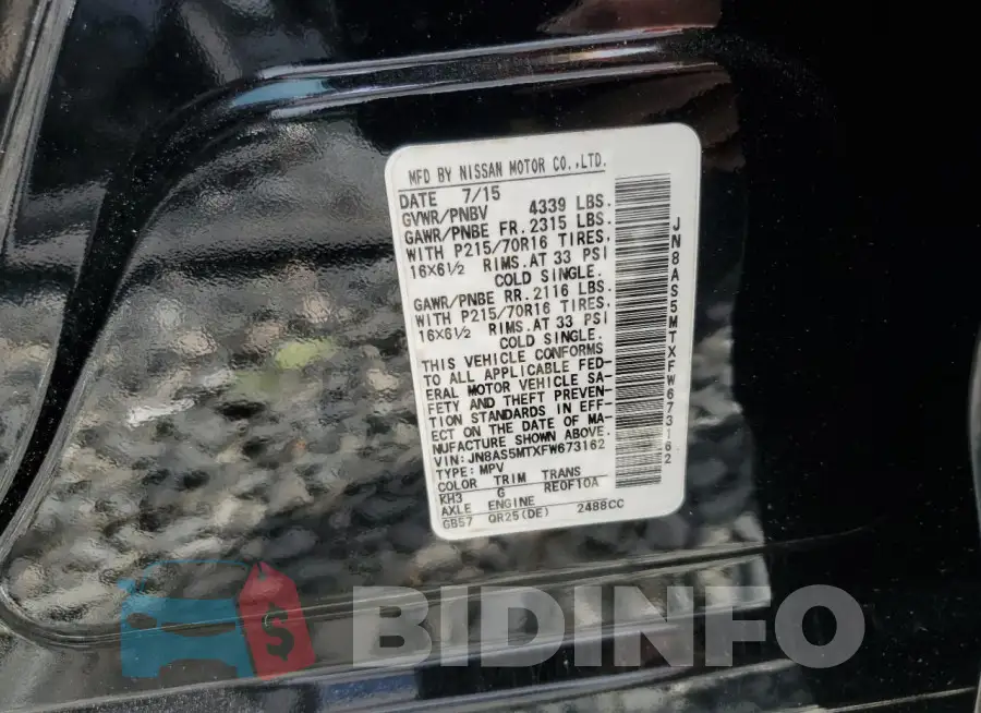 JN8AS5MTXFW673162 Photo# 13