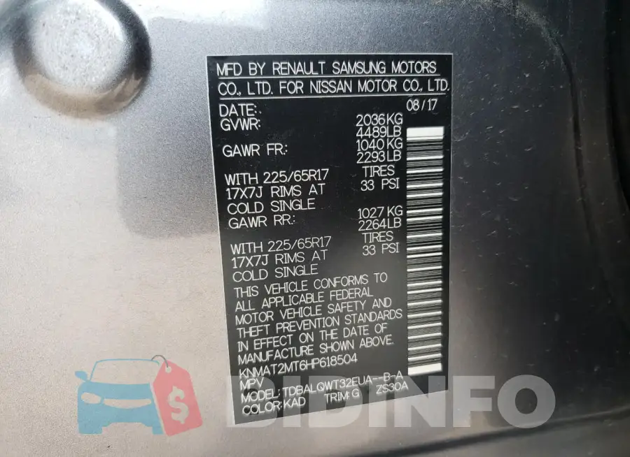 KNMAT2MT6HP618504 Photo# 14