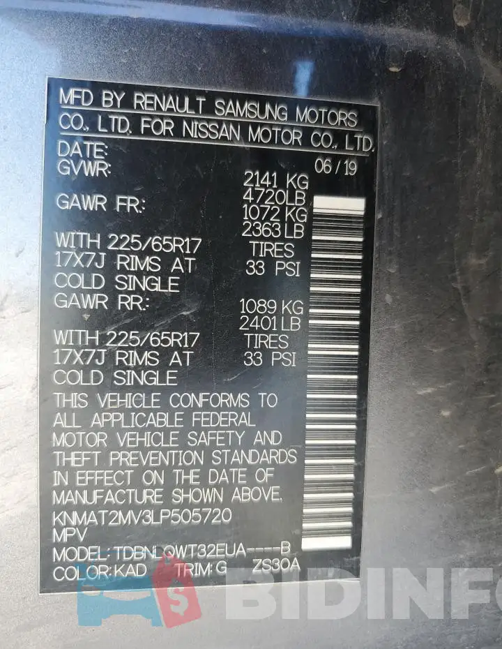 KNMAT2MV3LP505720 Photo# 12