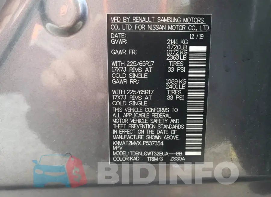KNMAT2MVXLP537354 Photo# 14