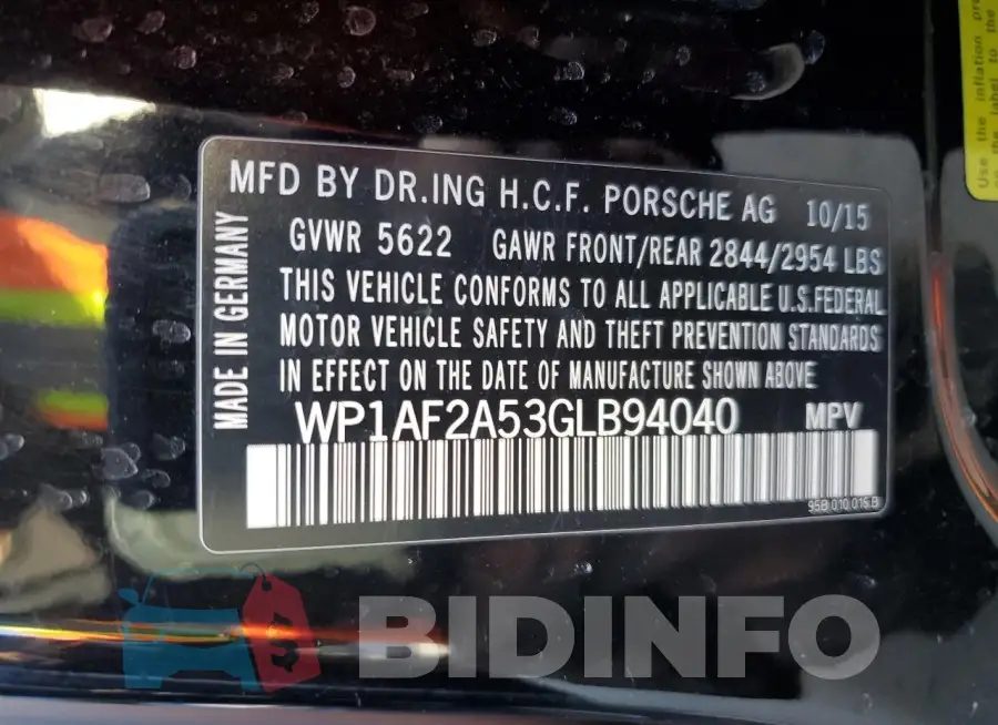 WP1AF2A53GLB94040 Photo# 13