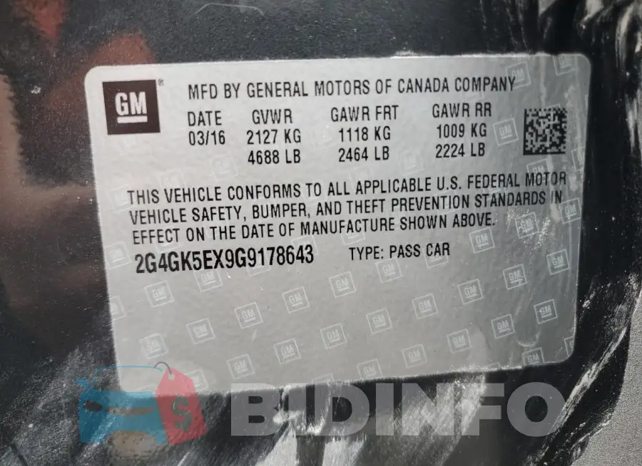 2G4GK5EX9G9178643 Photo# 12