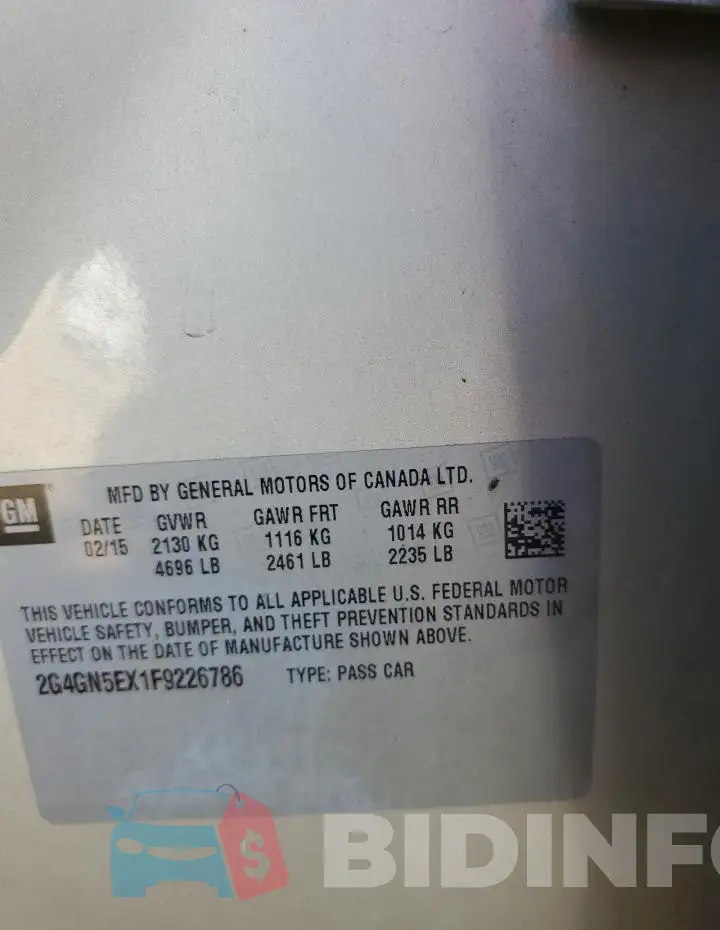 2G4GN5EX1F9226786 Photo# 13