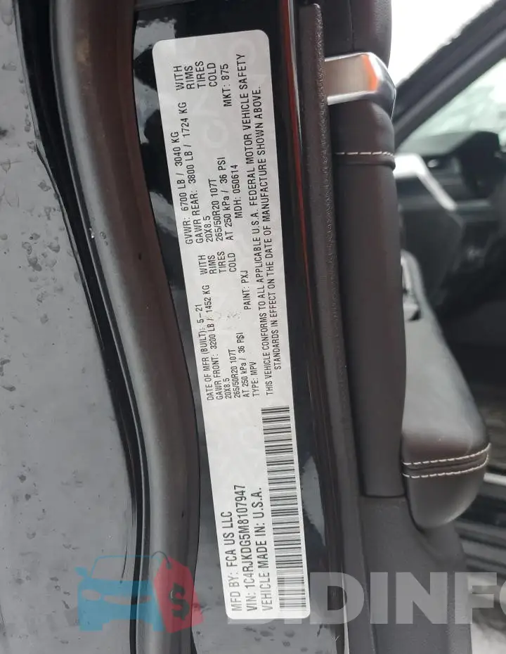 1C4RJKDG5M8107947 Photo# 12