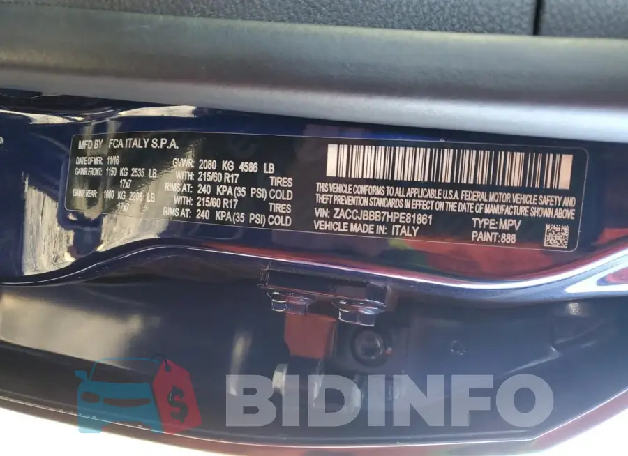 ZACCJBBB7HPE81861 Photo# 12