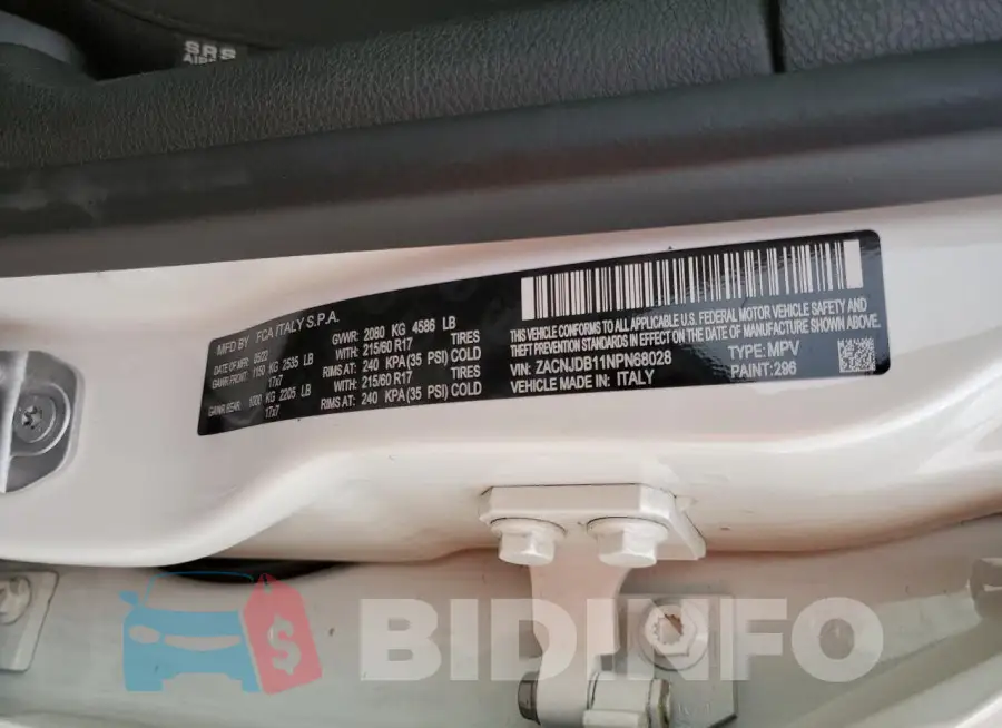 ZACNJDB11NPN68028 Photo# 13