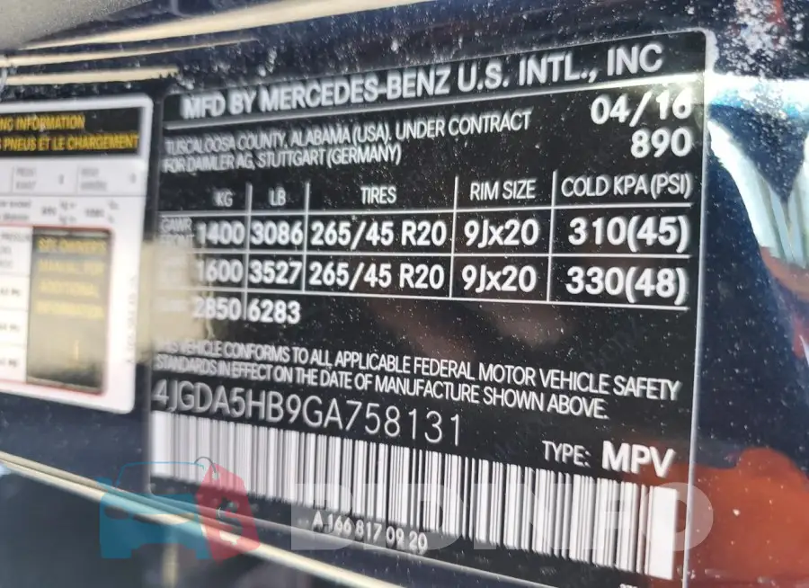 4JGDA5HB9GA758131 Photo# 14
