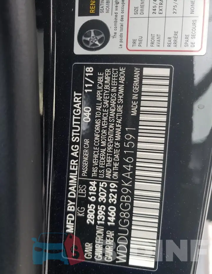 WDDUG8GB9KA461591 Photo# 12