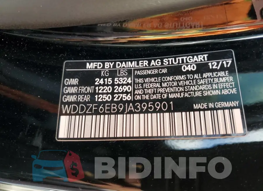 WDDZF6EB9JA395901 Photo# 12