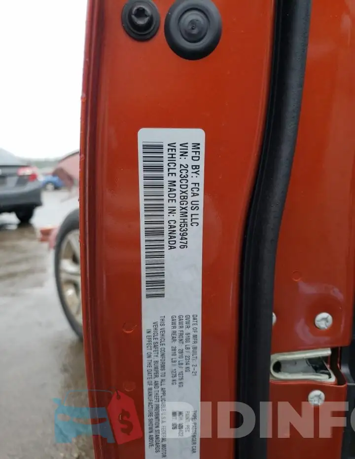 2C3CDXBGXMH539476 Photo# 13