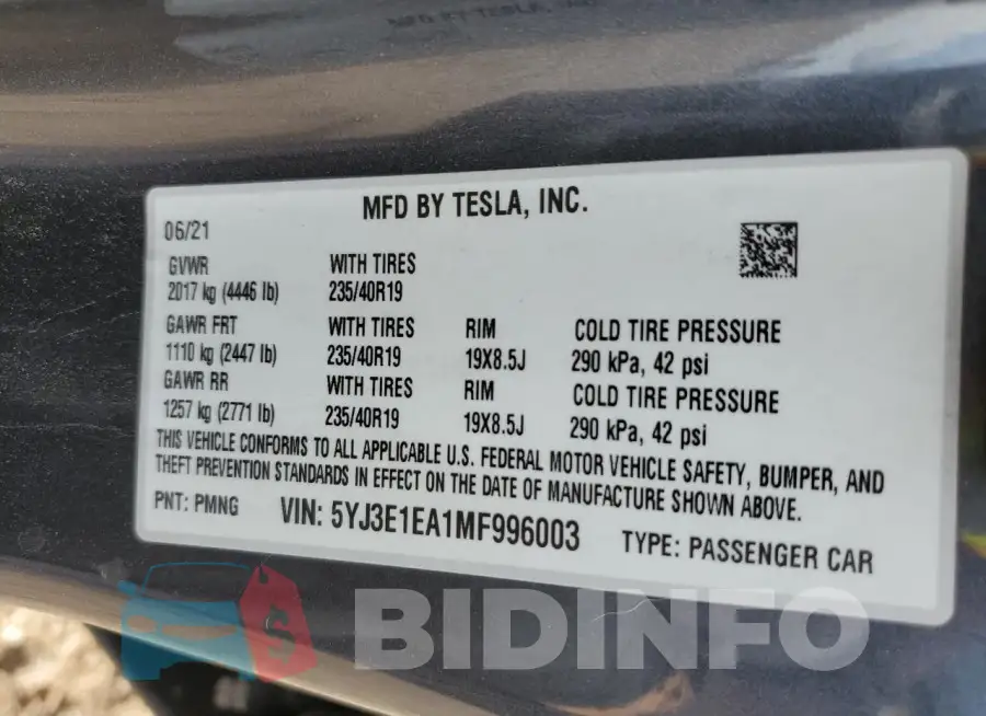 5YJ3E1EA1MF996003 Photo# 12