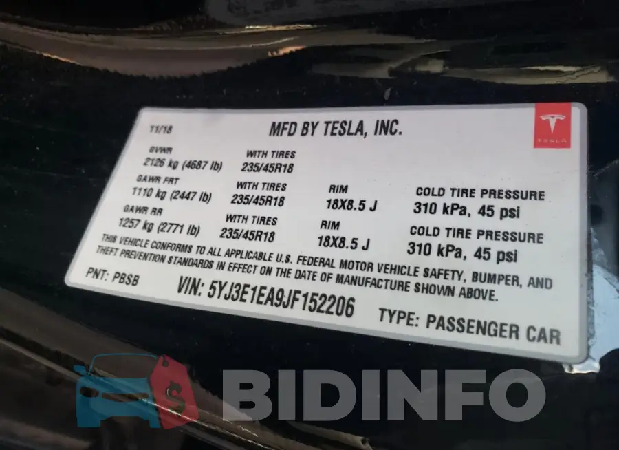 5YJ3E1EA9JF152206 Photo# 13