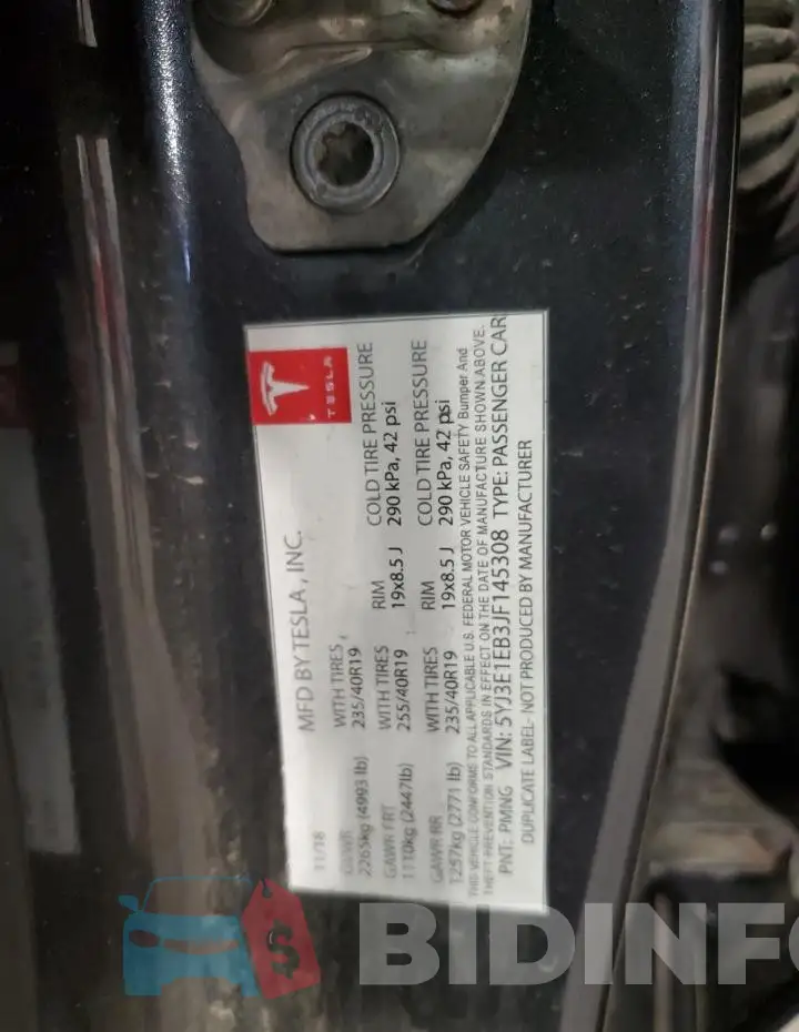 5YJ3E1EB3JF145308 Photo# 12