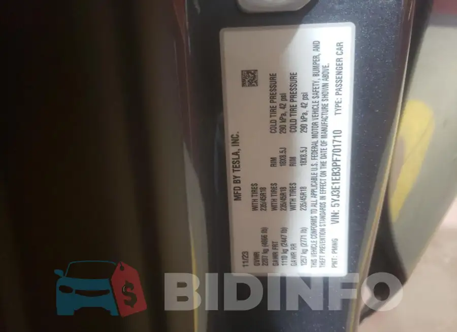 5YJ3E1EB3PF701710 Photo# 12