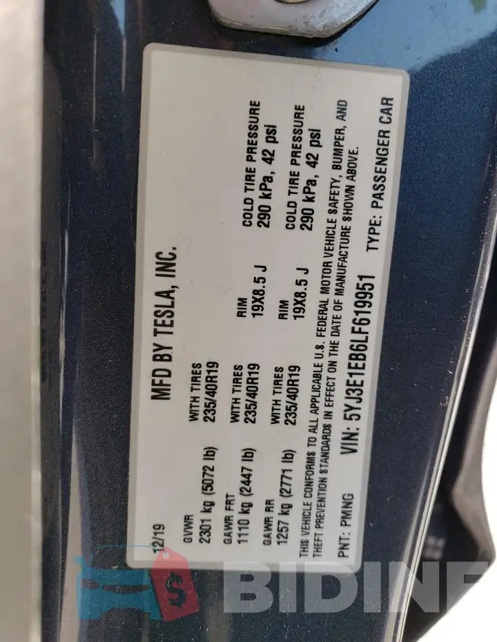 5YJ3E1EB6LF619951 Photo# 13
