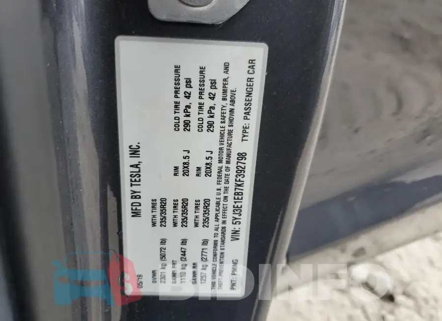 5YJ3E1EB7KF392798 Photo# 12