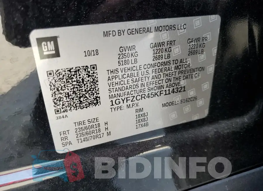 1GYFZCR45KF114321 Photo# 12