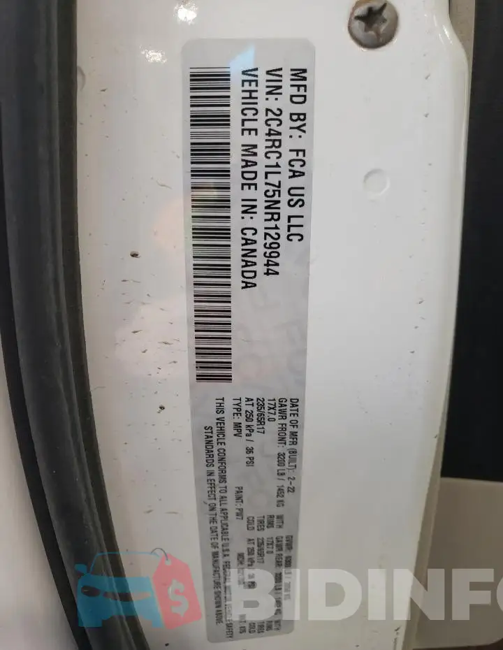 2C4RC1L75NR129944 Photo# 13