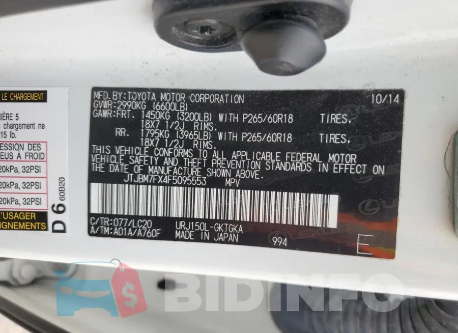 JTJBM7FX4F5095553 Photo# 13