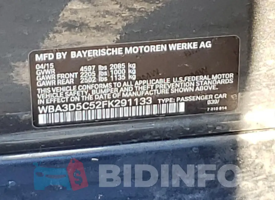 WBA3D5C52FK291133 Photo# 12
