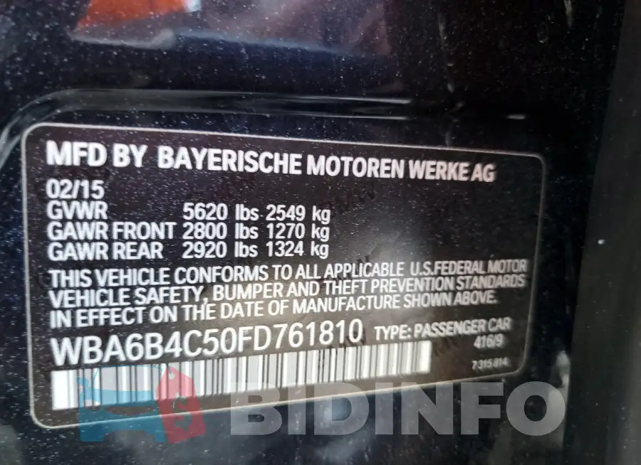 WBA6B4C50FD761810 Photo# 12