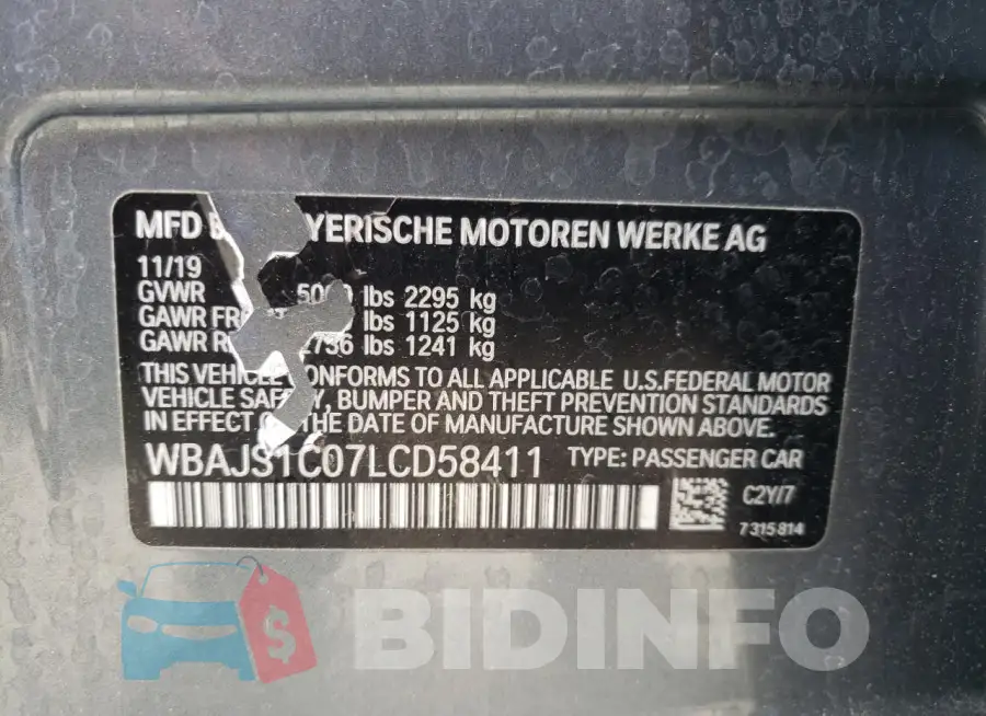 WBAJS1C07LCD58411 Photo# 12