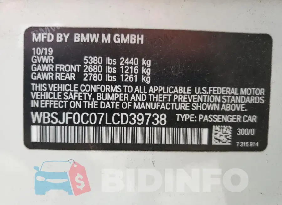 WBSJF0C07LCD39738 Photo# 12
