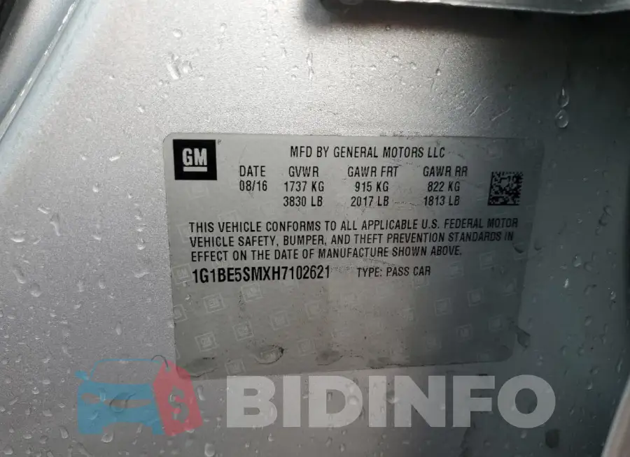 1G1BE5SMXH7102621 Photo# 12