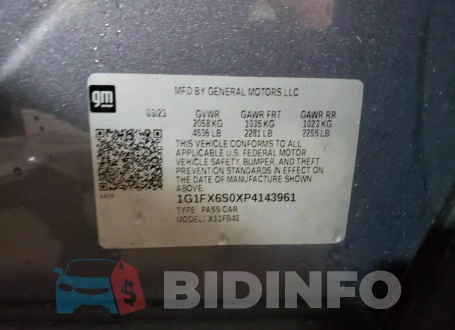 1G1FX6S0XP4143961 Photo# 13