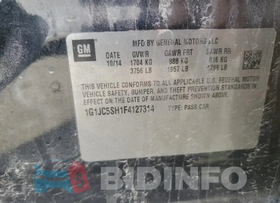 1G1JC5SH1F4127314 Photo# 12
