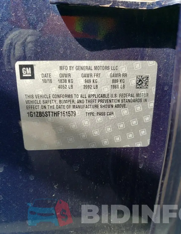 1G1ZB5ST7HF161579 Photo# 13