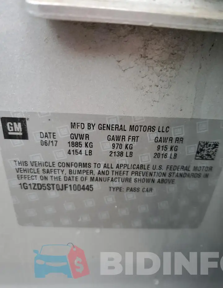 1G1ZD5ST0JF100445 Photo# 12