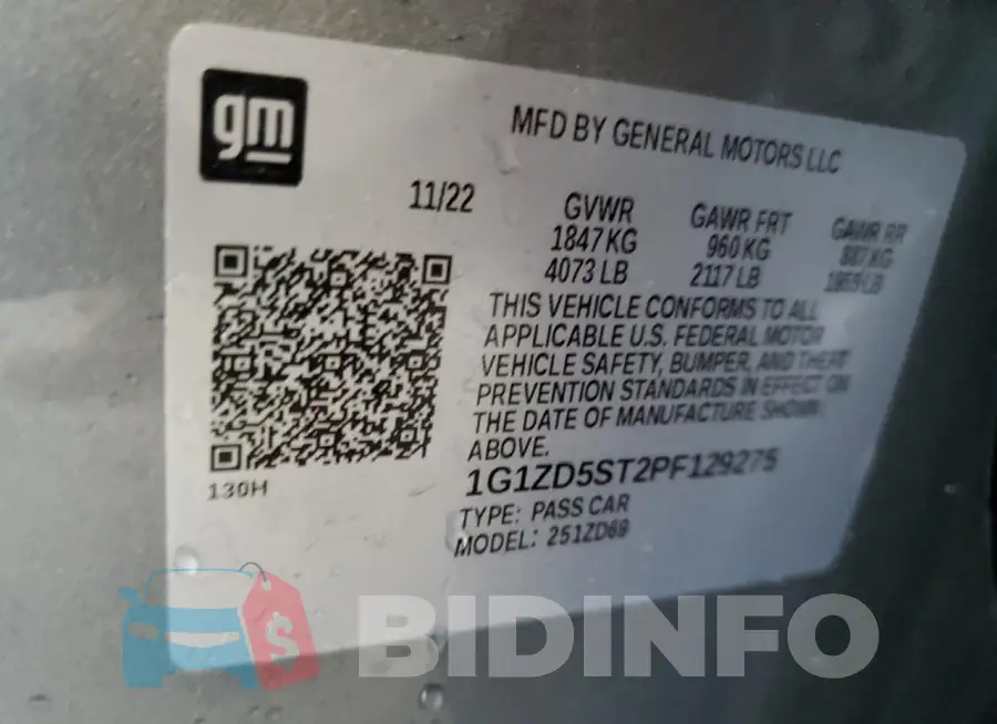 1G1ZD5ST2PF129275 Photo# 13