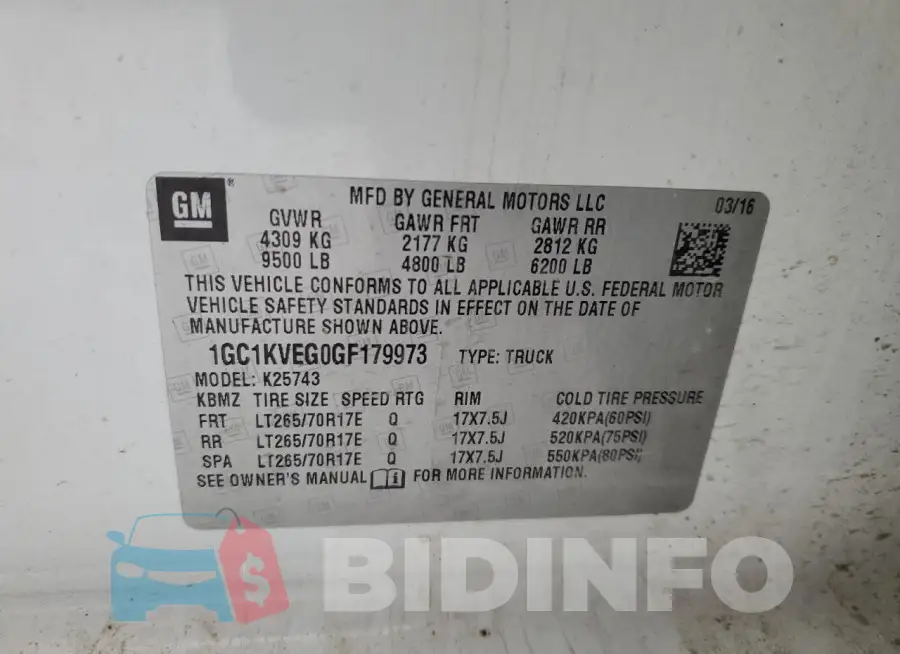 1GC1KVEG0GF179973 Photo# 12