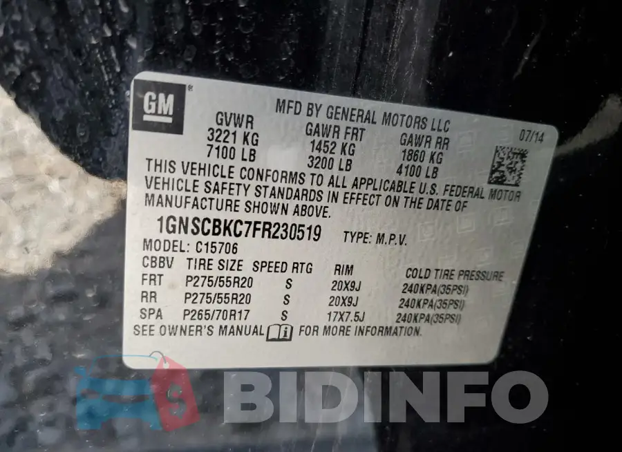 1GNSCBKC7FR230519 Photo# 13