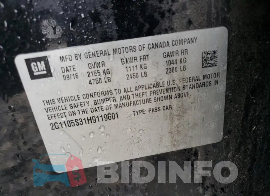 2G1105S31H9119601 Photo# 12