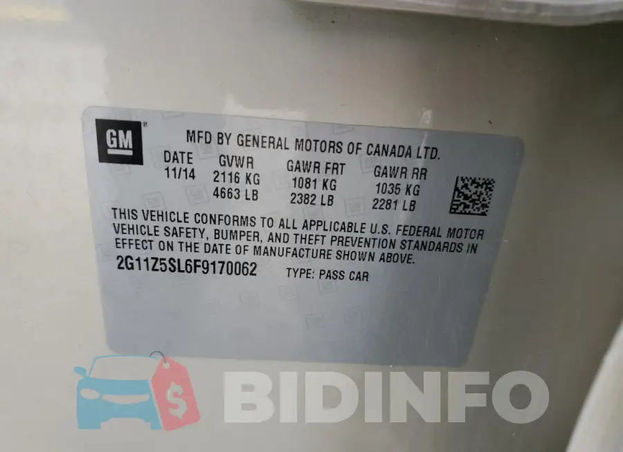 2G11Z5SL6F9170062 Photo# 12