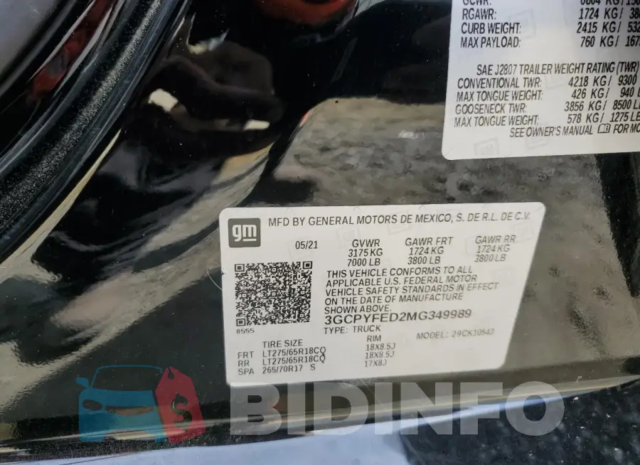 3GCPYFED2MG349989 Photo# 12