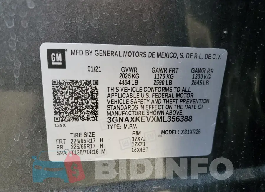 3GNAXKEVXML356388 Photo# 13