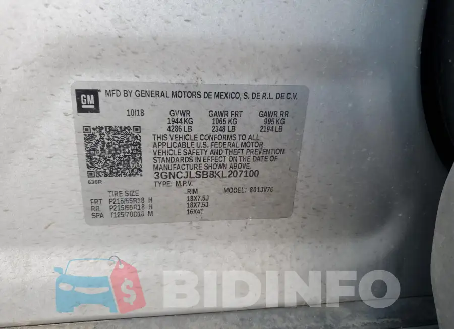 3GNCJLSB8KL207100 Photo# 14